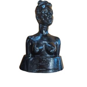 Vintage Plaster of Paris Woman Head Bust Sculpture Ellis Display